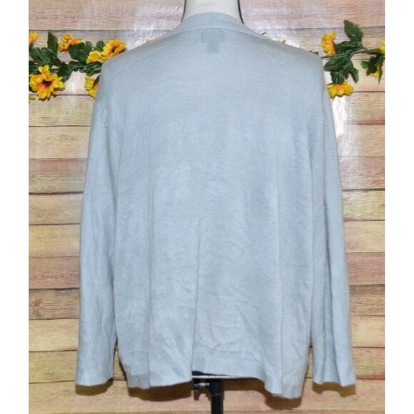 Worthington Gray Open Front Cardigan Sweater Plus Size 1X Layering Casual Office - Picture 7 of 10
